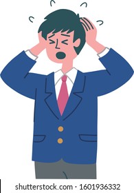 male student emotion gesture illustration