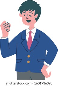 male student emotion gesture illustration