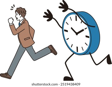 Male student rushing due to time pressure