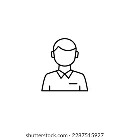 Male student, School boy line icon. For your design, logo