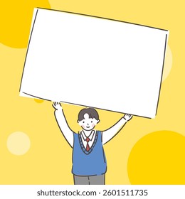 Male Student in School Uniform Holding a Blank Paper