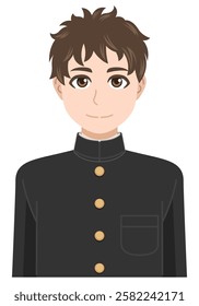 Male student in school uniform smiling