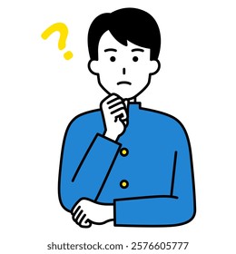 Male student thinking about ideas