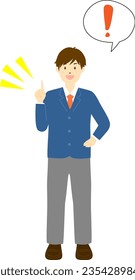 A male student in uniform who came up with an idea
