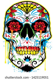 Male Sugar Skull with a goatee.