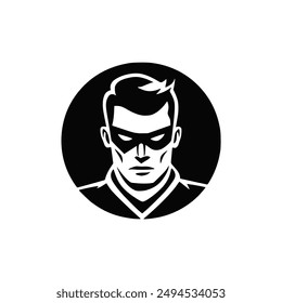 male super hero profile avatar logo vector illustration template design