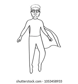 Male superhero cartoon character sketch