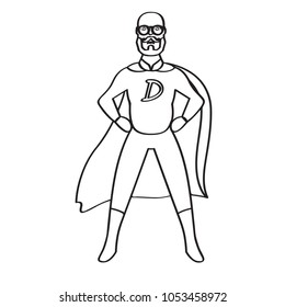 Male superhero cartoon character sketch