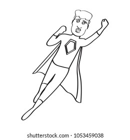 Male superhero cartoon character sketch