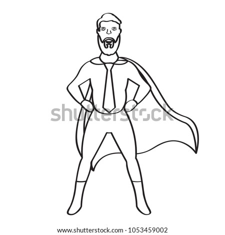 Male Superhero Cartoon Character Sketch Stock Image