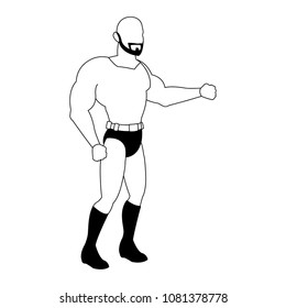 Male superhero cartoon on black and white colors