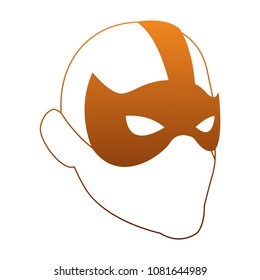 Male superhero cartoon on orange lines
