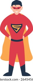 Male Superhero Illustration with Cartoon Style. Isolated Vector Character
