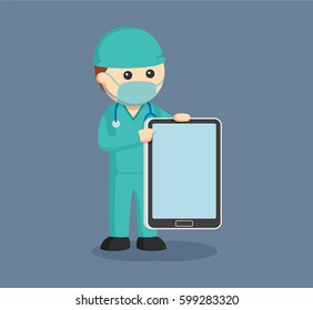 male surgeon with tablet