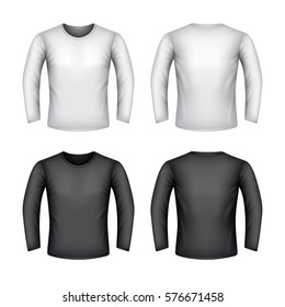 Male sweatshirt isolated on white photo-realistic vector illustration
