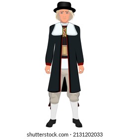 Male Swedish folk costume. Vector illustration