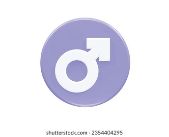 Male symbol 3d element render illustration