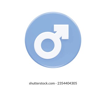Male symbol 3d element render illustration