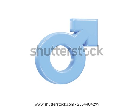 Male symbol 3d element render illustration