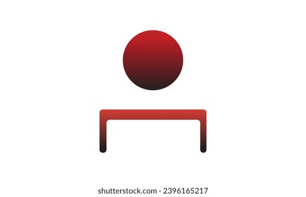 male symbol 3d gradient reddish shade, people sign