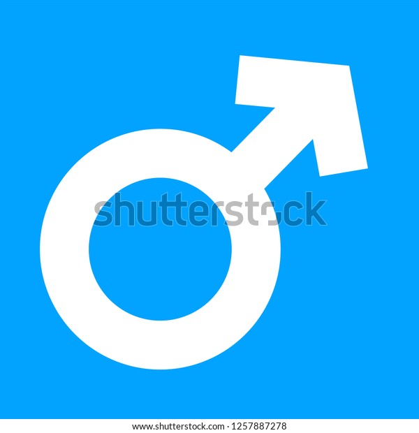 Male Symbol Blue Color Background Male Stock Vector Royalty Free