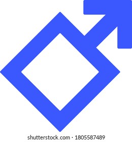Icono de vector plano de símbolo masculino. Un icono aislado sobre un fondo blanco.