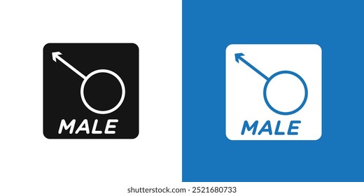 Male Symbol icon Flat vector set outline