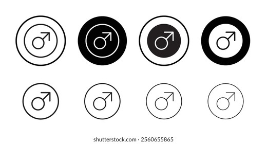 Male Symbol icon Outline vector for web ui