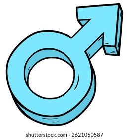 símbolo masculino ilustração mão desenhado vetor isolado