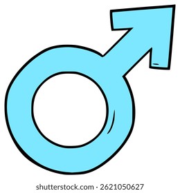 símbolo masculino ilustração mão desenhado vetor isolado