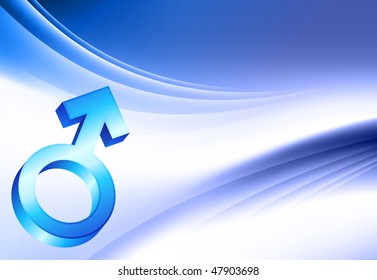Male Symbol on Abstract Color Background Original Vector Illustration