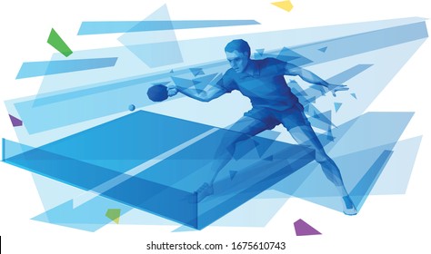 Male table tennis player returns the ball