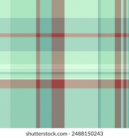 Male tartan vector texture, tissue check fabric pattern. Dreamy background seamless plaid textile in light and teal colors palette.