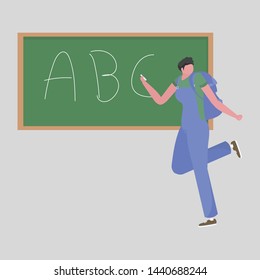 Male teacher activities in school 