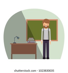 male teacher in classroom