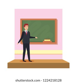 male teacher in the classroom