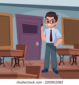 Male Teacher In Classroom Scene