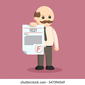 male teacher giving f grade