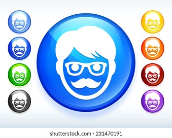 Male Teacher on Multi Color Round Button