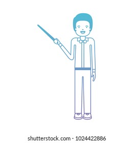 male teacher with pointing stick