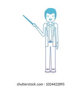 male teacher with pointing stick