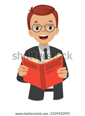 male teacher reading a book