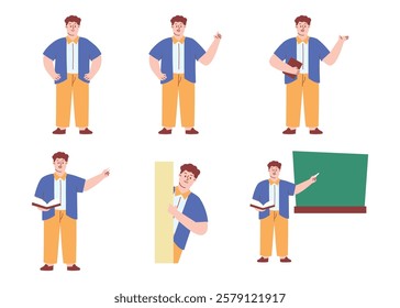 Male Teacher Teaching at Class Set for Education Concept