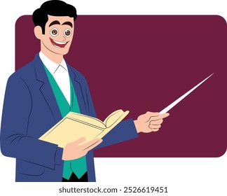 male teacher teaching a lesson at the school