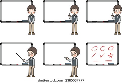 a male teacher who teaches on a whiteboard