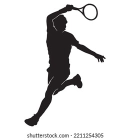 Male Tennis Court Player Icon Illustration. Racket Sport Vector Graphic Symbol Clip Art.