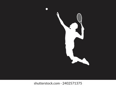 Male tennis player playing tennis hand drawn art illustration. Tenis player vector.