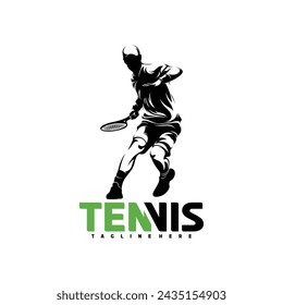 Male tennis player silhouette vector illustration design