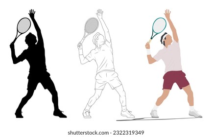 Männlicher Tennisspieler, Vektorgrafik