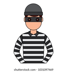 male thief avatar mask cap and striped clothes